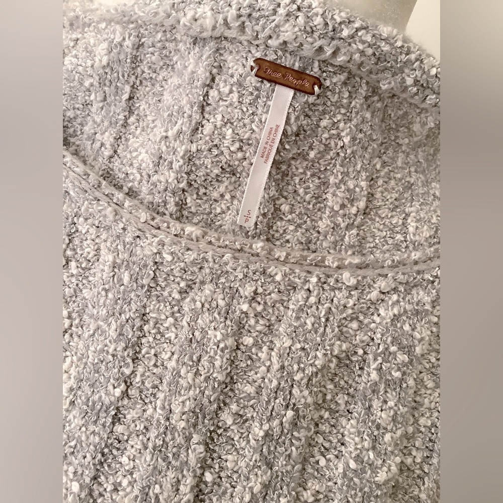 FREE PEOPLE Good Day Cropped Pullover Marled Gray Sweater Size S - Picture 8 of 13